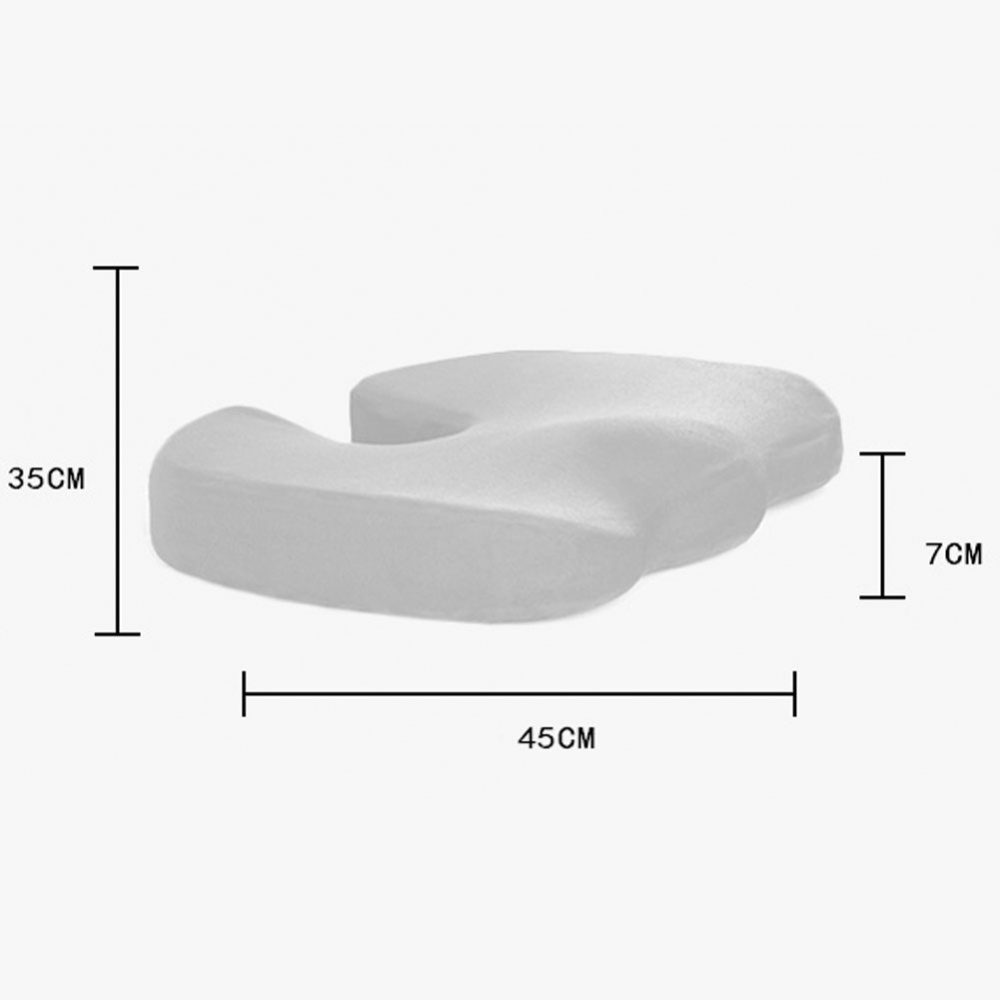 Orthopedic Memory Cushion Foam U Coccyx Travel Seat Massage Protect Healthy Sitting Breathable Pillows Silver gray - Image 2