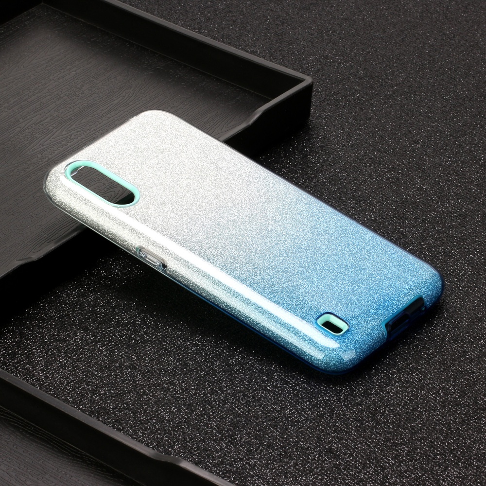 For Samsung A10/A50/A30S/A70/A20S Phone Case Gradient Color Glitter Powder Cover with Airbag Bracket blue - Image 3