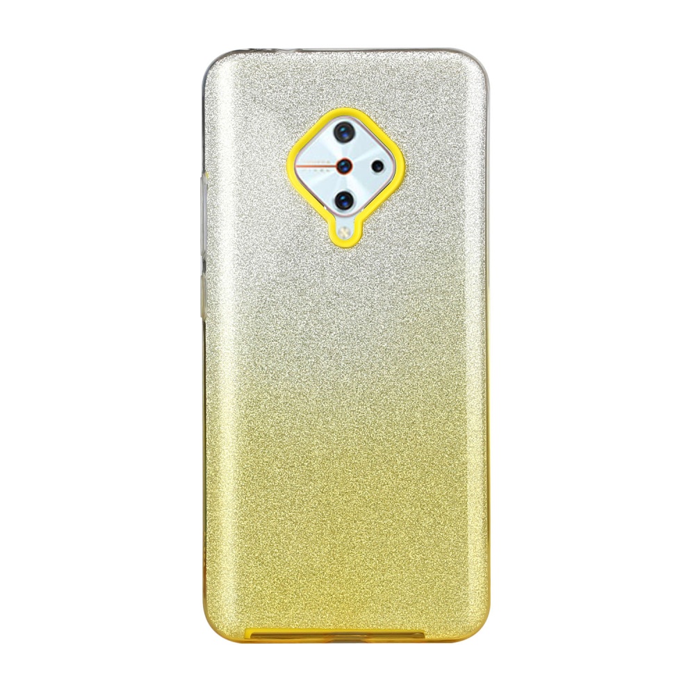 For VIVO Y91/Y93/Y95 with hole/V17/S1 Pro/Y95 Phone Case Gradient Color Glitter Powder Cover Airbag Bracket yellow - Image 3