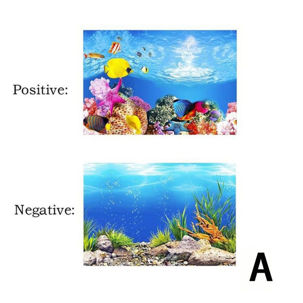 Background Paper Painting 3D Fish Bowl Wallpaper Double-sided Aquarium Decorative Sticker A