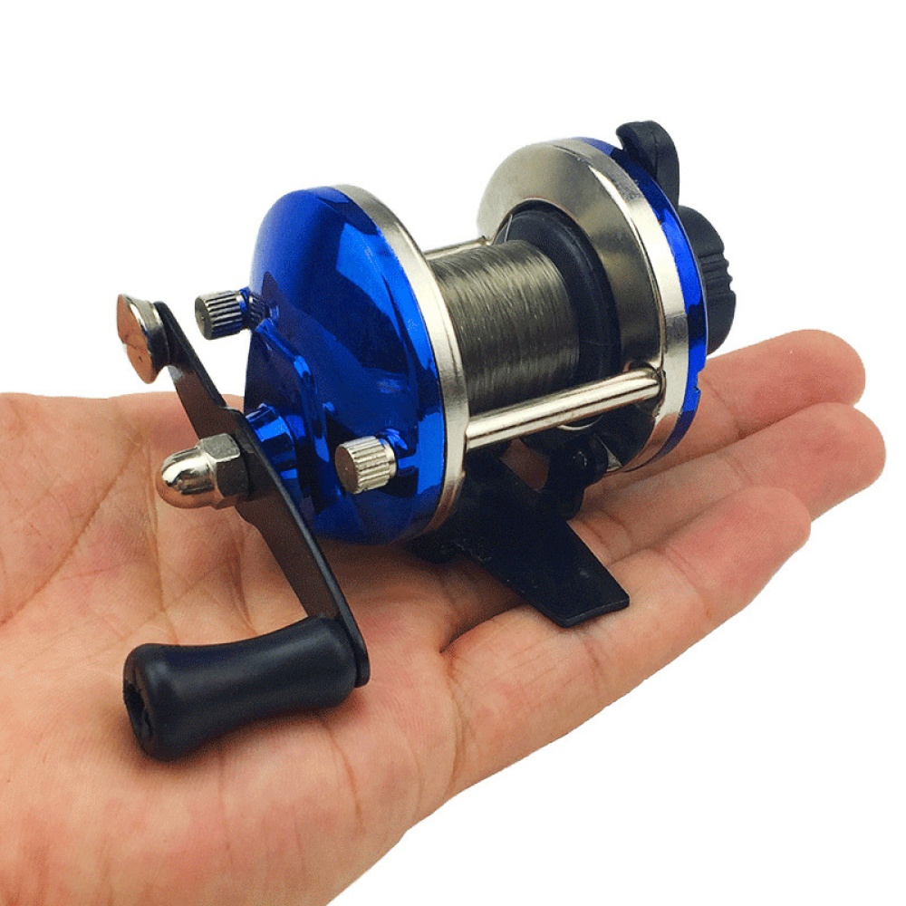 Fishing Reel Mini Metal Bait Casting Spinning Boat Ice with Line Blue ice wheel - Image 3