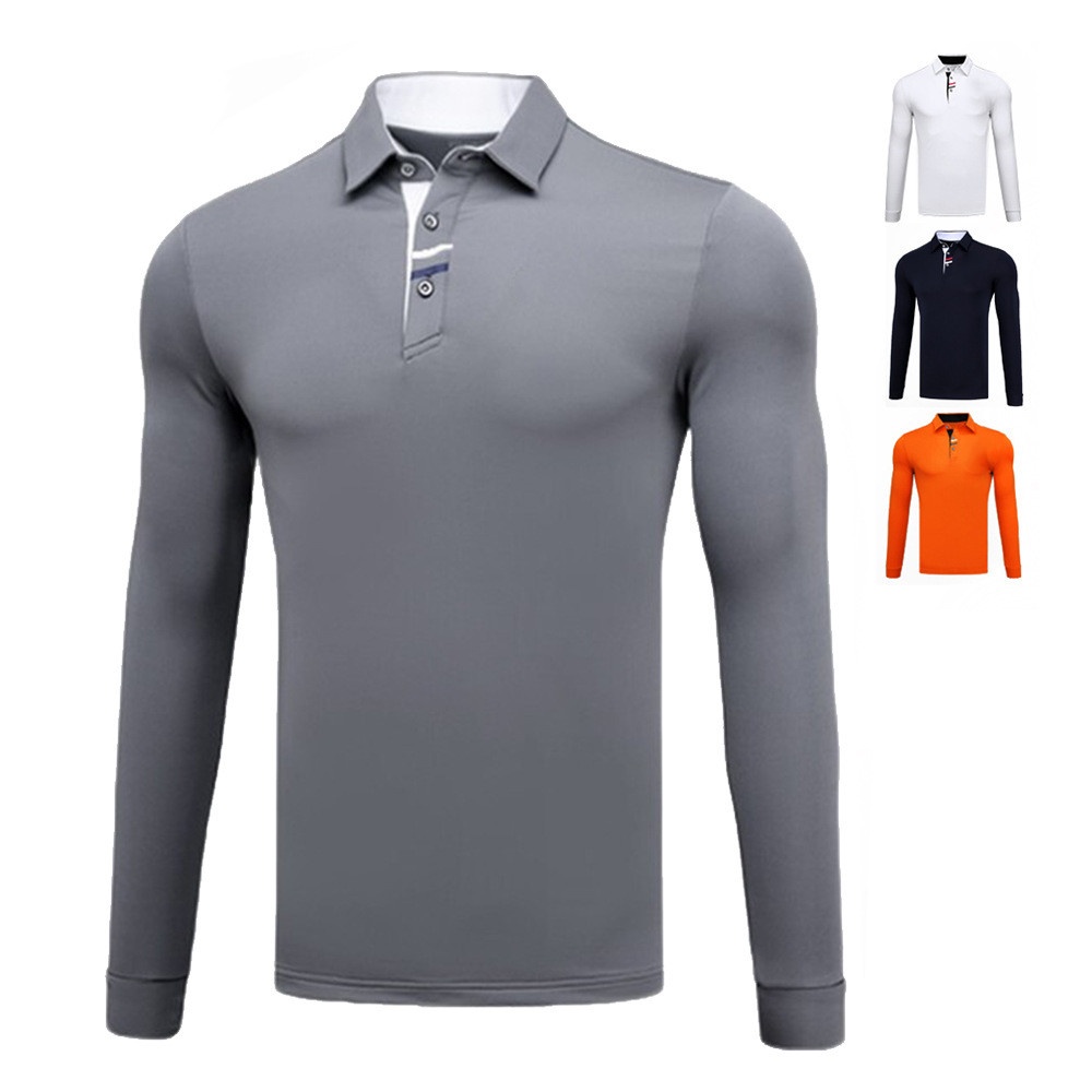 Golf Clothes Male Long Sleeve T-shirt Autumn Winter YF095 white_L - Image 2