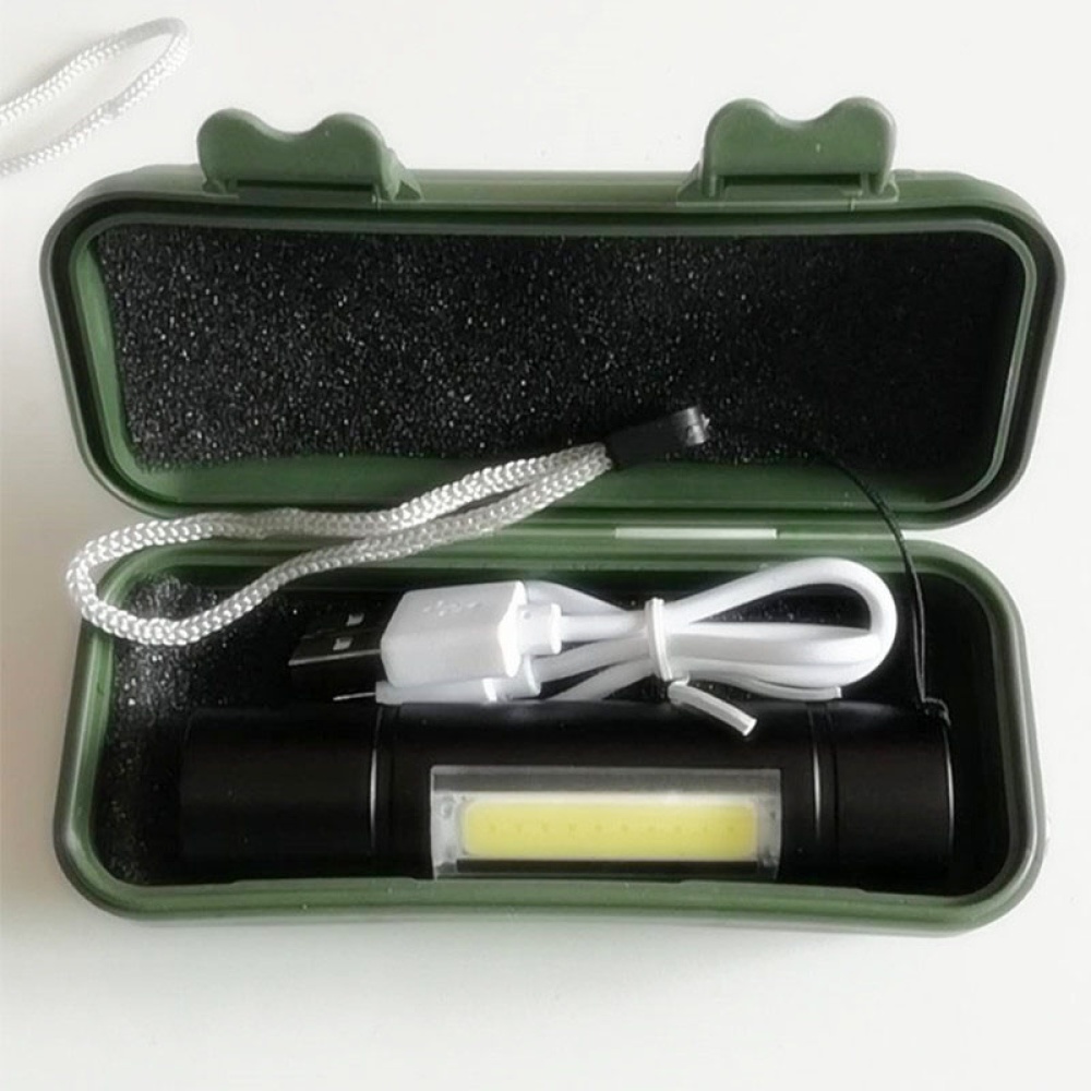 Mini USB Charging CREE Q5 XPE+COB Strong Light Torch Work Practical Flashlight for Home Outdoor Use - Image 3