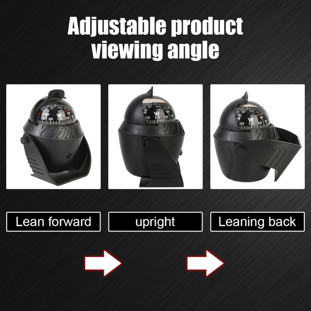 Sea Pivoting Marine Compass Electronic Navigation With Magnetic Declination Adjustment For Car Ship black - Image 3