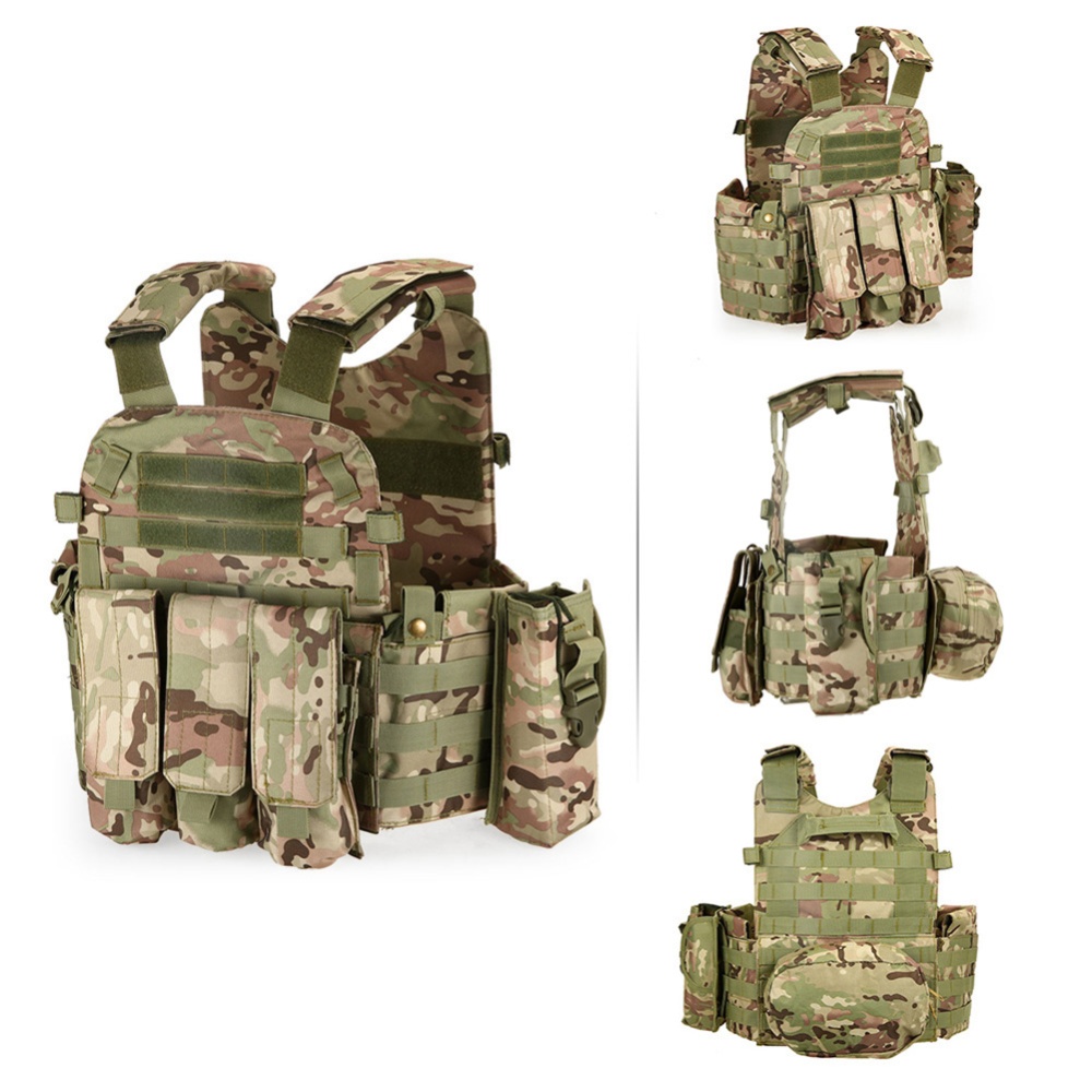 Outdoor Load Carrier Vest with Hydration Pocket Multi-functional Adjustable Training CS Modular Army Green - Image 2