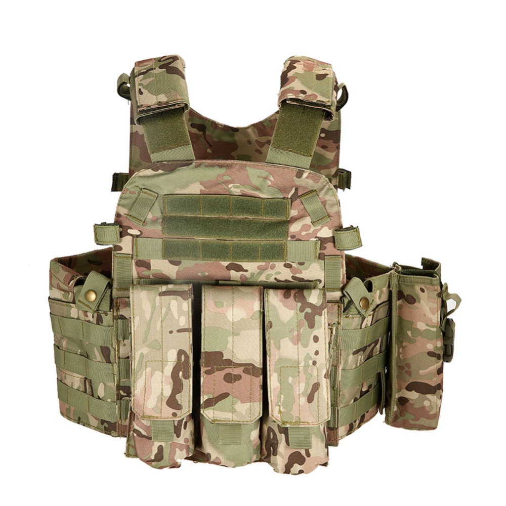 Outdoor Load Carrier Vest with Hydration Pocket Multi-functional Adjustable Training CS Modular Army Green - Image 3