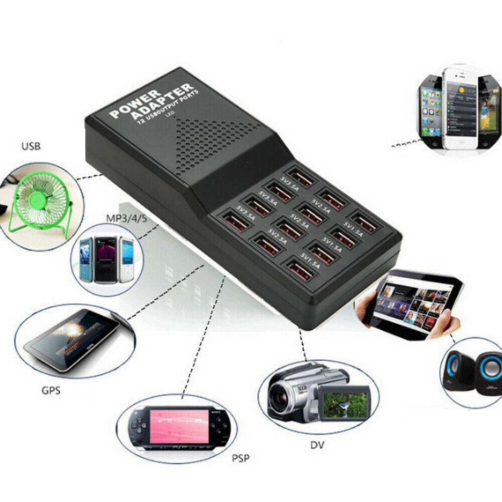 5V 3.5A 2.1A 12Port Multi USB Charger Charging Station Dock Intelligent Fast EU Plug - Image 3