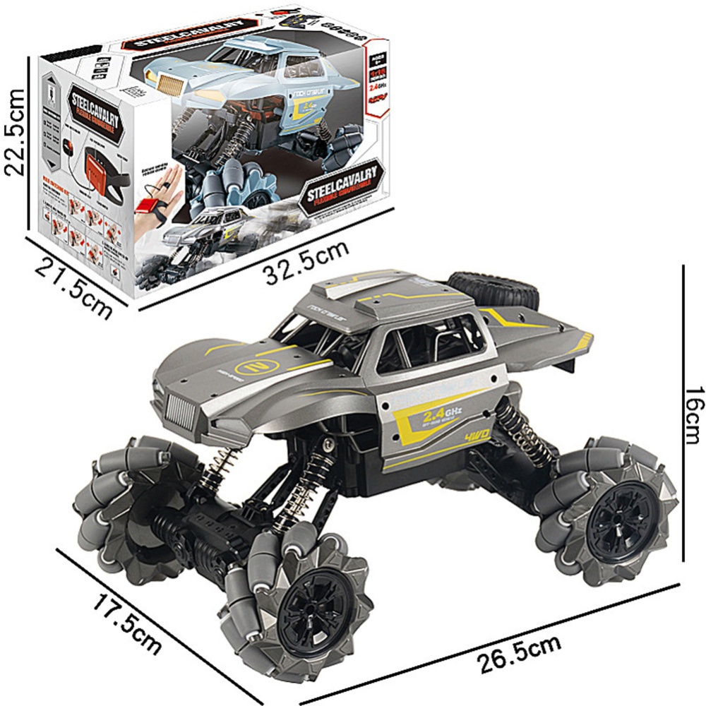 1:16 4CH Remote Control Car Stunt Gesture Induction Twisting Off-Road Vehicle Drift Climbing Kids RC Toy Gift Boys Girl   Present Silver gra - Image 3