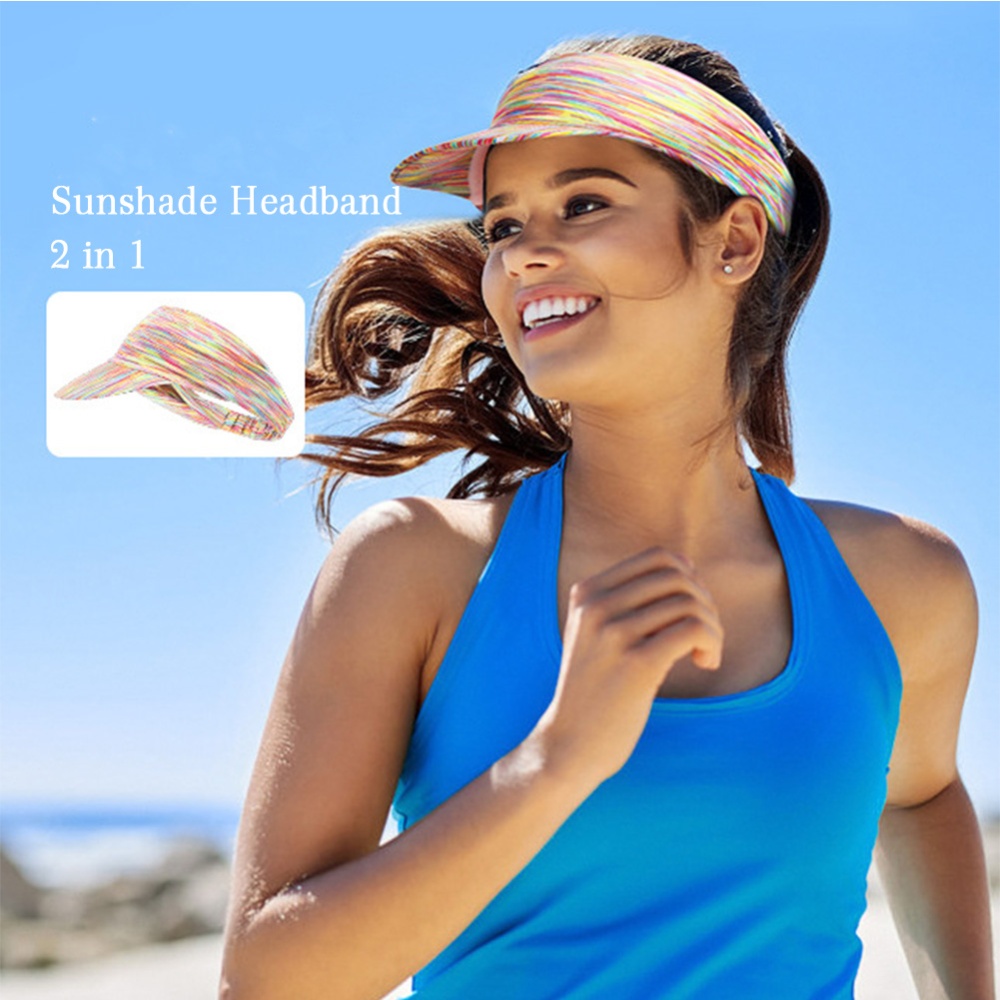 Summer Sun Visor Hat For Men Women Empty Top Sunshade Sweat-absorbing Breathable Cap Outdoor Cycling Running blue - Image 3