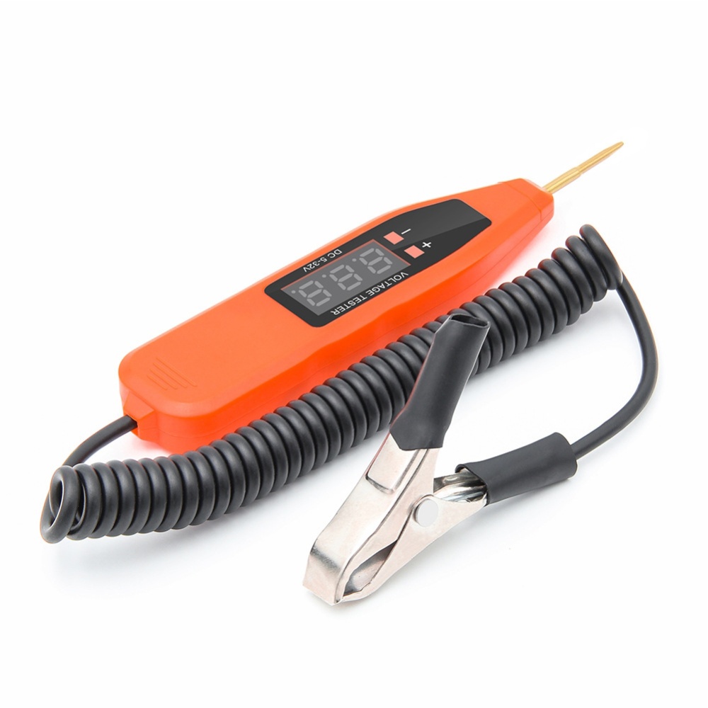 5-32v Car Voltage Circuit Test Pen Digital Power Probe Pencil Diagnostic Tool For Cars Trucks Boats Trailers (black/orange random) - Image 3