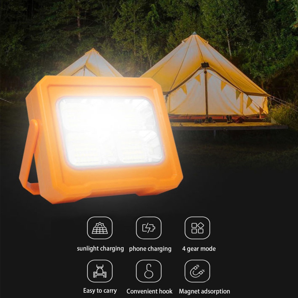 Portable Solar Led Work Light 6000mah Battery Usb Rechargeable Outdoor Waterproof Camping Tent Flashlight remote control - Image 2