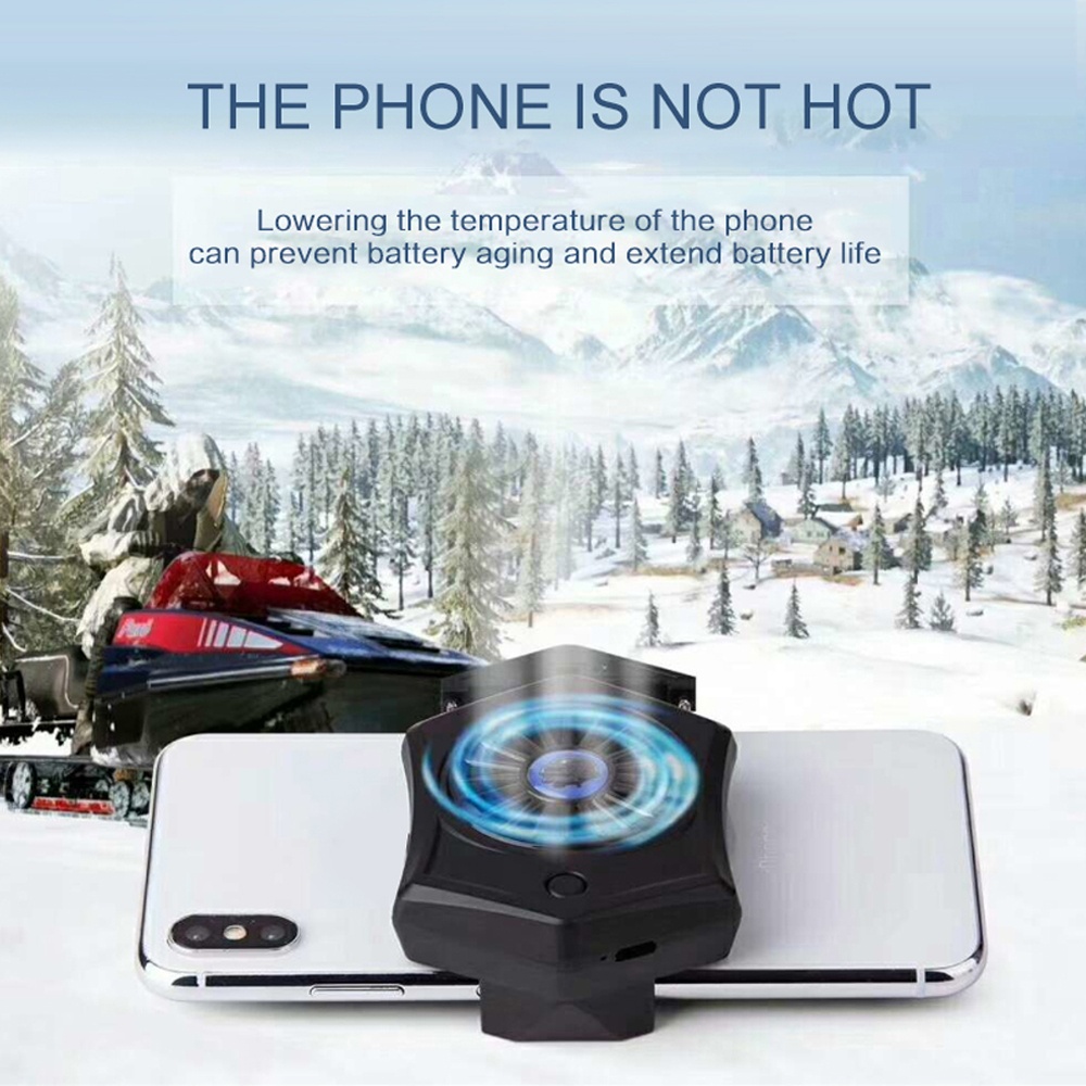 Phone Cooler For Gamer Adjustable Fan Holder Cooling Pad Mobile Radiator Heat Sink white - Image 3