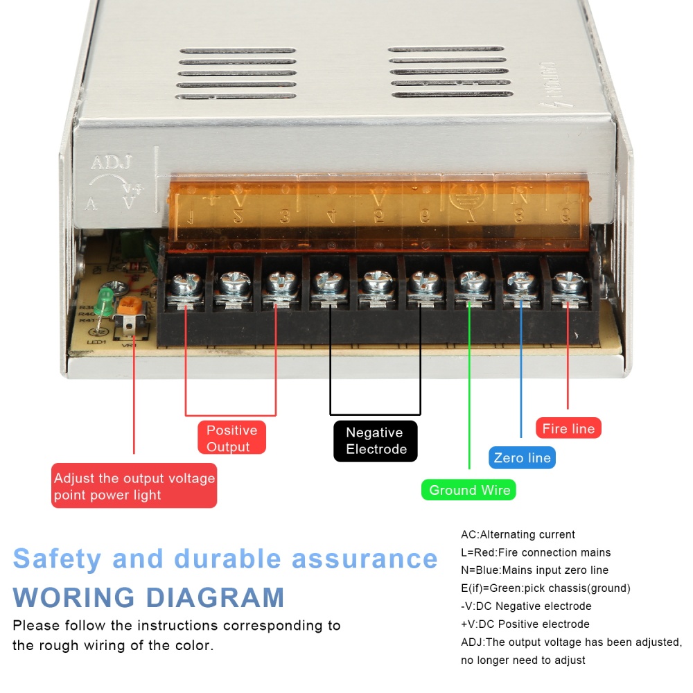 220V to 12V DC 15A 180W Universal Regulated Switching Power Supply for LED Lighting Strip As shown_180 watts 12 volts - Image 2