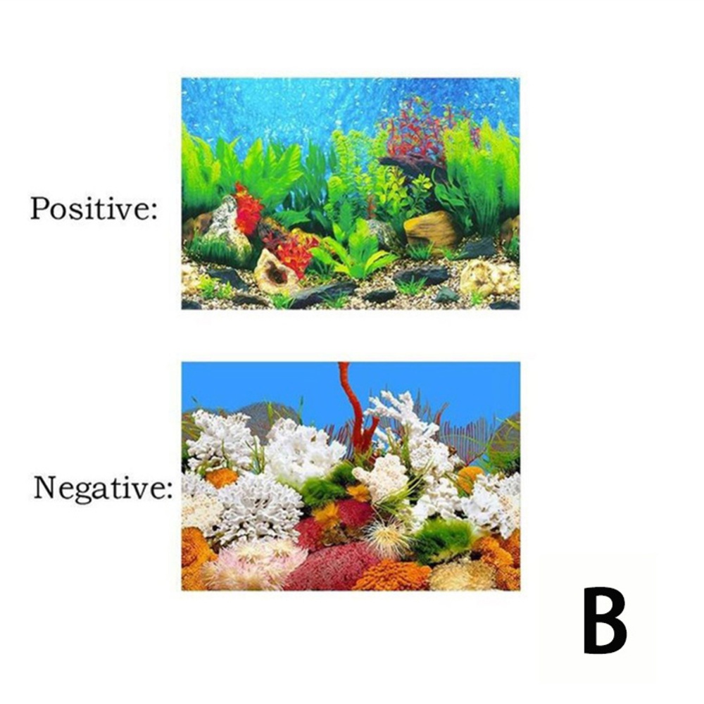 Background Paper Painting 3D Fish Bowl Wallpaper Double-sided Aquarium Decorative Sticker B