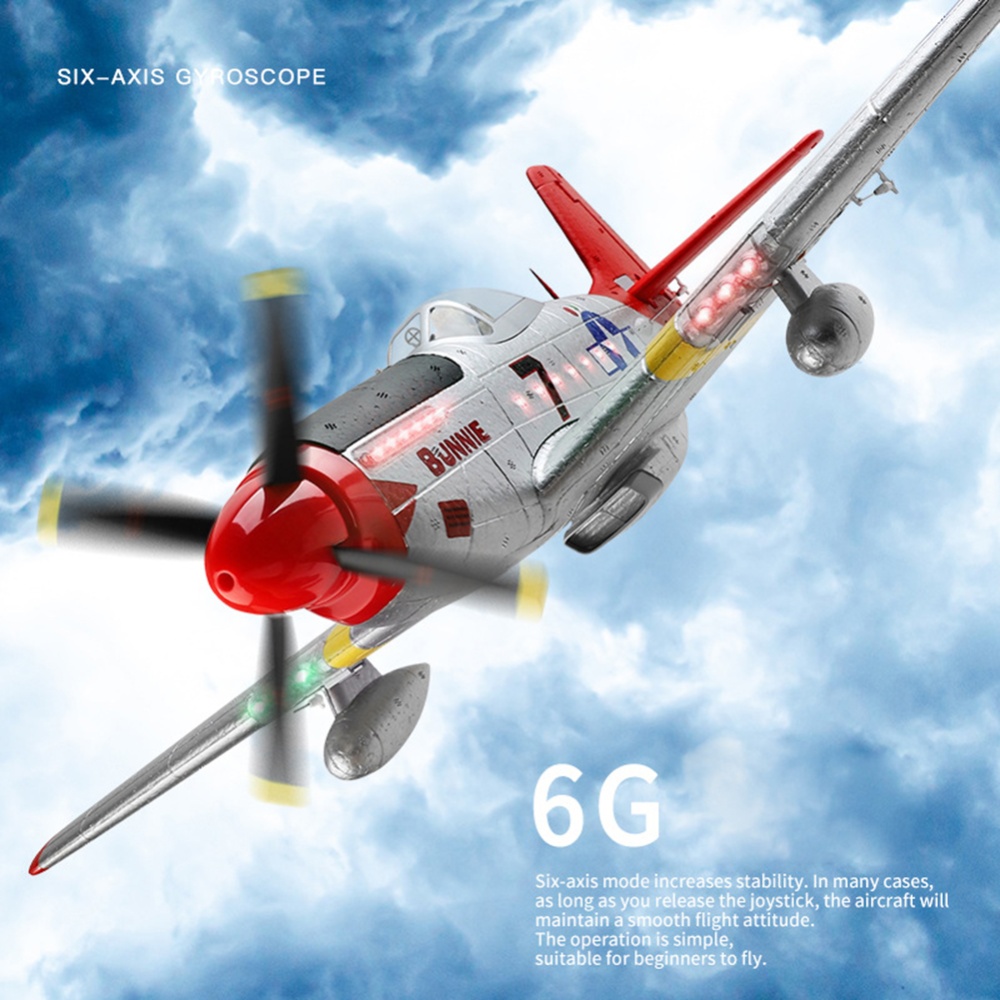 Wltoys Xk A280 Rc Airplane P51 Fighter Simulator 2.4g 3d6g Mode Aircraft with Led Searchlight Plane Toys Right Hand - Image 3