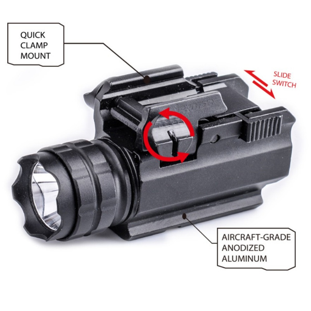 Outdoor Tactical Flashlight Pistol Handgun Torch Light with Mount for Hiking Camping Hunting - Image 3