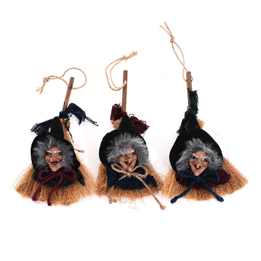 Halloween Witches Broom Shape Door Hanging Pendant for Wall Home Decoration - Image 3