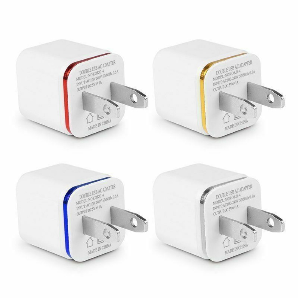 5.1A USB Power Adapter Wall Charger 4 Ports Travel Cube Block red_US plug - Image 3