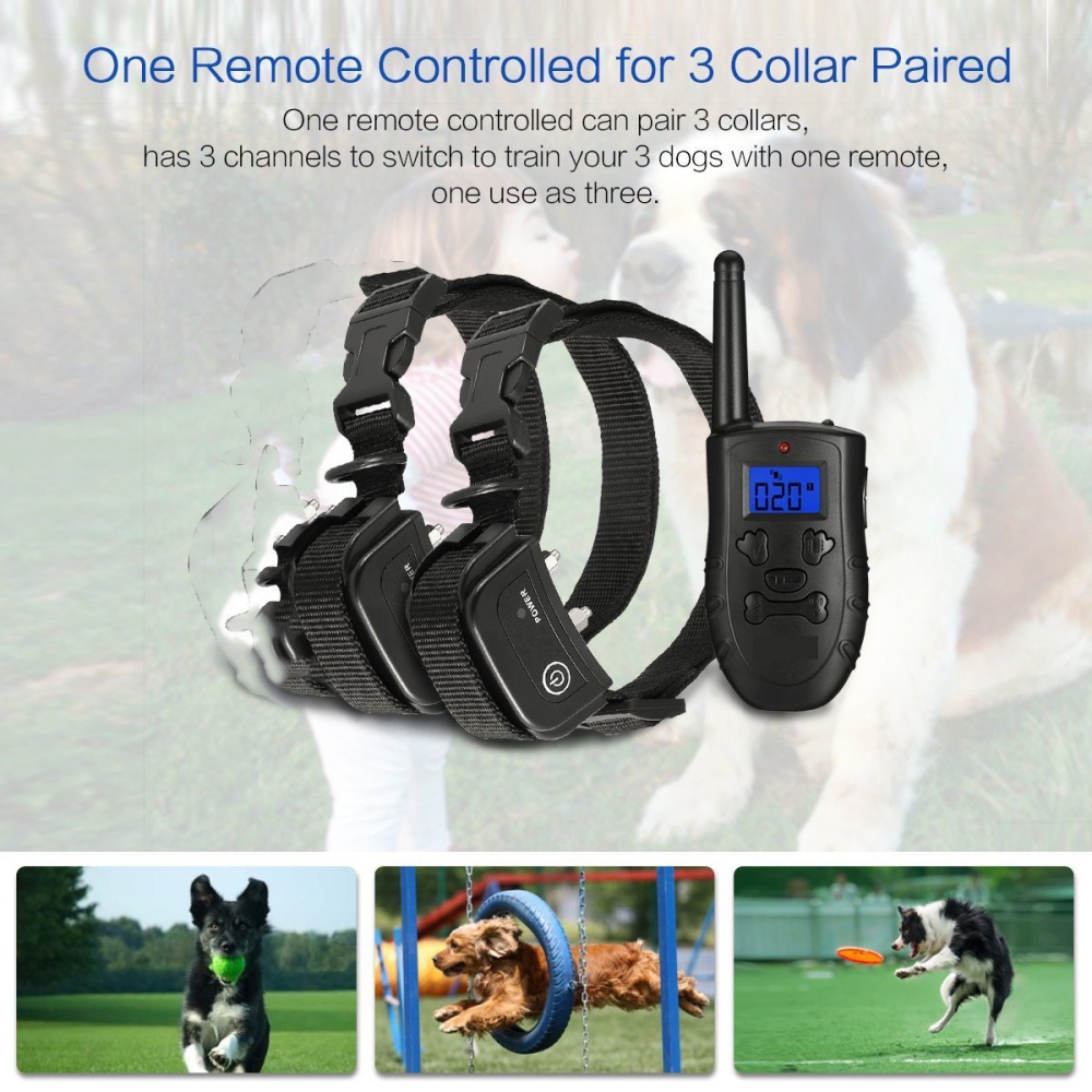 Dog Training Collar Rechargeable Waterproof Remote Shock with Beep 1 in UK plug - Image 3