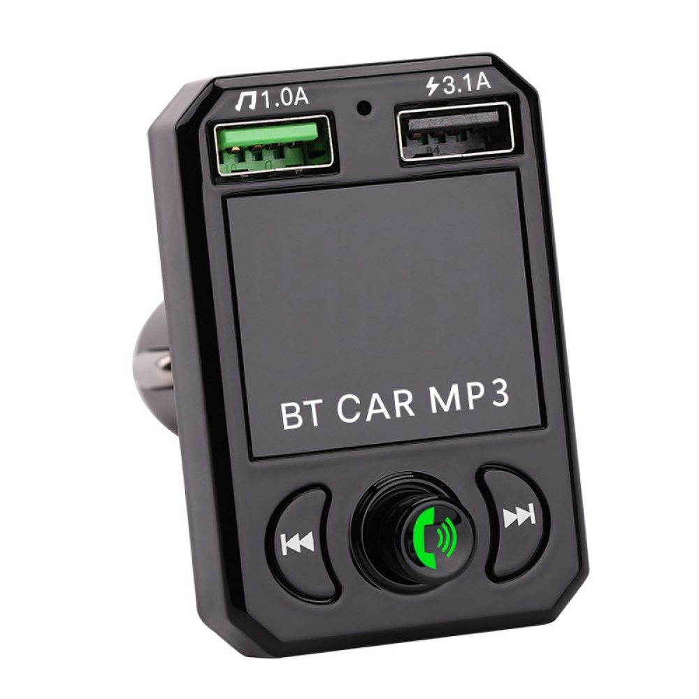 3.1A Vehicle MP3 Receiver Plug-in Card Multifunction FM Transmitter black - Image 3