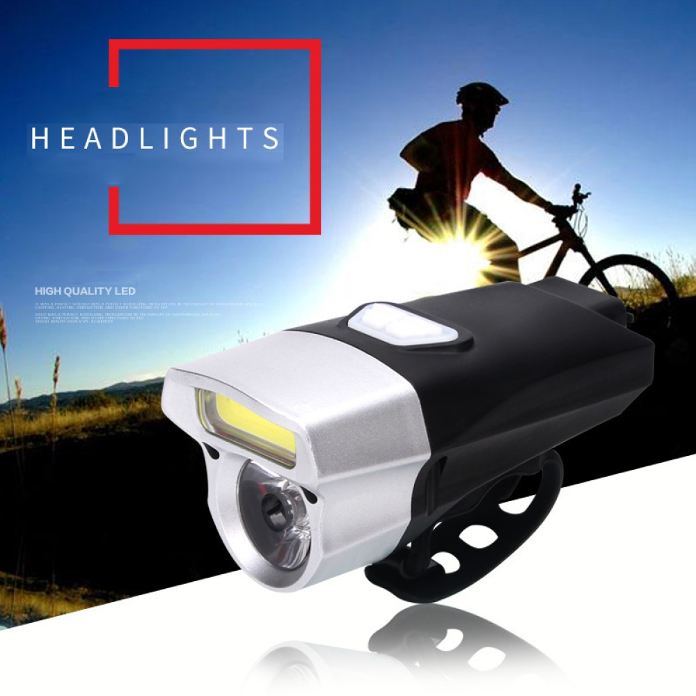 Waterproof COB USB Rechargeable LED Cycling MTB Bike Bicycle Head Light Tortch Lamp black + head 112g - Image 2