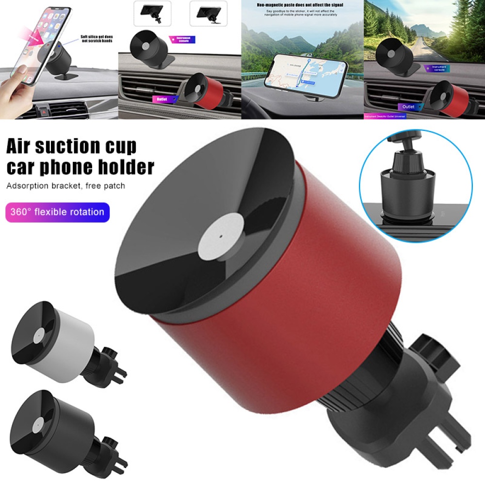 Vacuum Suction Cup Car Phone Holder Air Vent Mount Smartphone Bracket for Vehicle red - Image 3