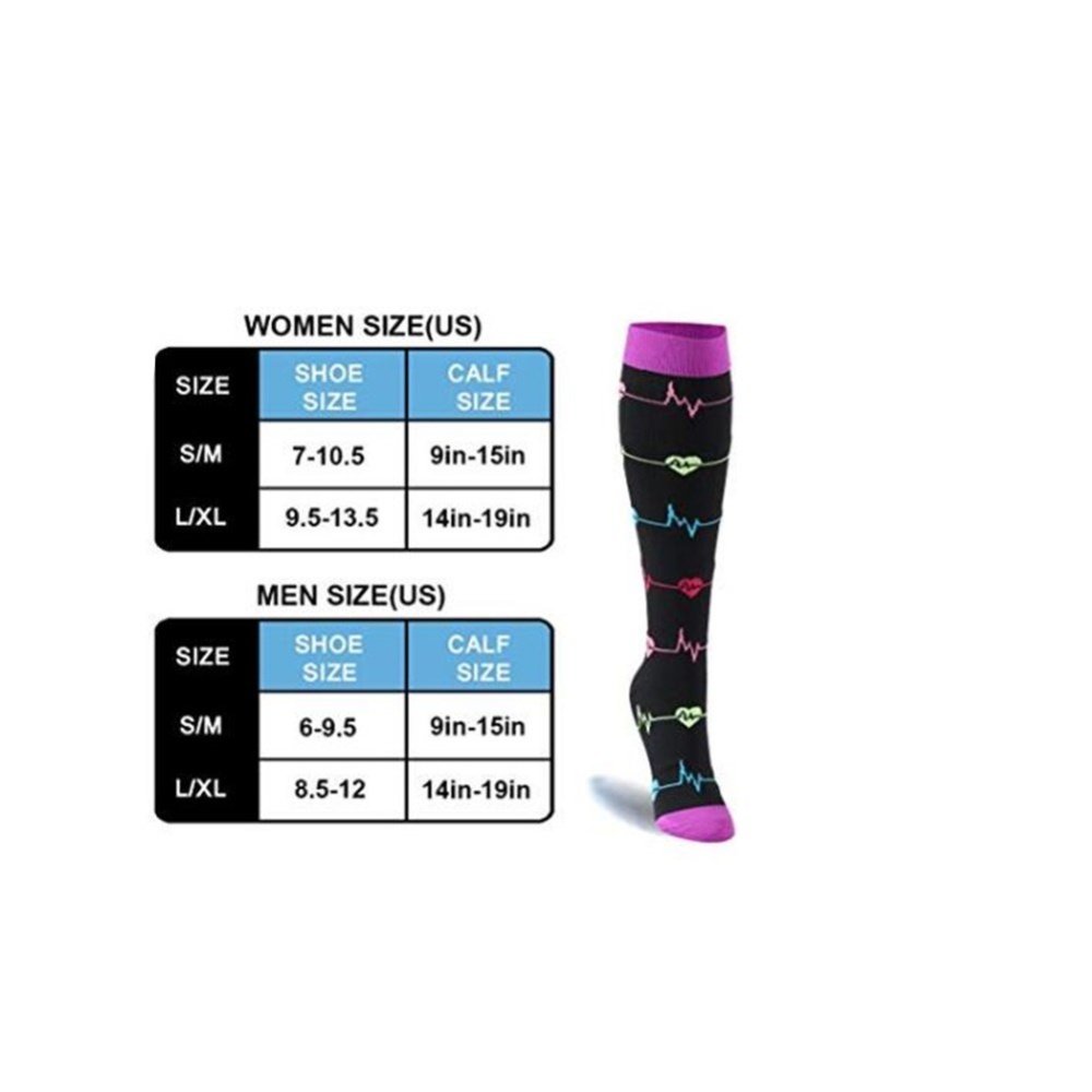 1 pair Exercise Elastic Compression Socks Leg Protector Running Pressure Electrocardiogram_L/XL - Image 3