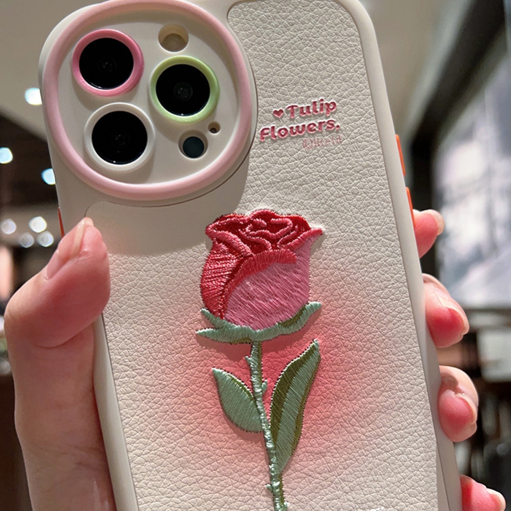 Phone Case Tulip Flower Pattern Design Soft Shell Cover Compatible For Iphone Series 14 Pro Max - Image 2