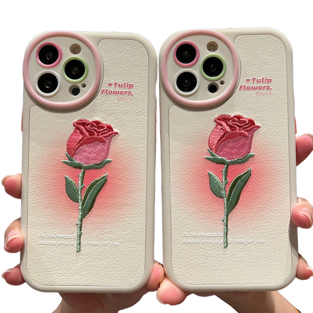 Phone Case Tulip Flower Pattern Design Soft Shell Cover Compatible For Iphone Series 14 Pro Max - Image 3