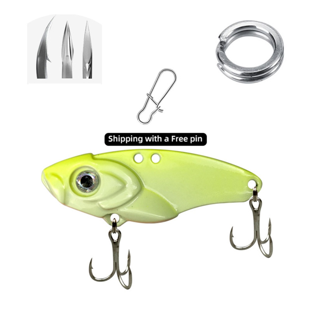 fishing lure 10/20g 3D Eyes Metal Vib Blade Lure Sinking Vibration Baits Artificial Vibe for Bass Pike Perch Fishing Yellow back luminous_10 - Image 3