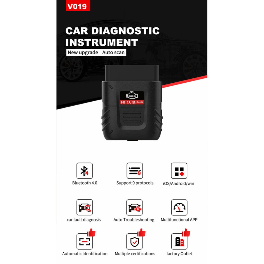 ELM 327 OBD 2 Car Bluetooth-compatible Code Scanner Reader Automotive Diagnostic Tool Fault Detection Props black - Image 2