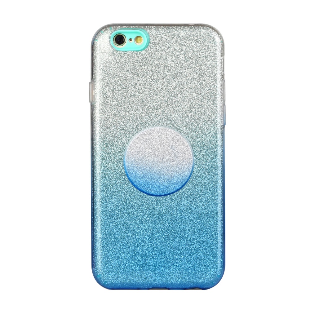 For iphone 6/6S/6 plus/6S plus/7/8/SE 2020 Phone Case Gradient Color Glitter Powder Cover with Airbag Bracket blue - Image 3