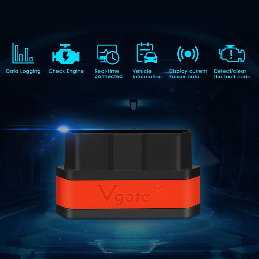 Vgate Icar 2 Wifi Version Obd2 Code Reader Icar2 Supports Obdii Protocols for Android IOS Windows Black Blue - Image 3