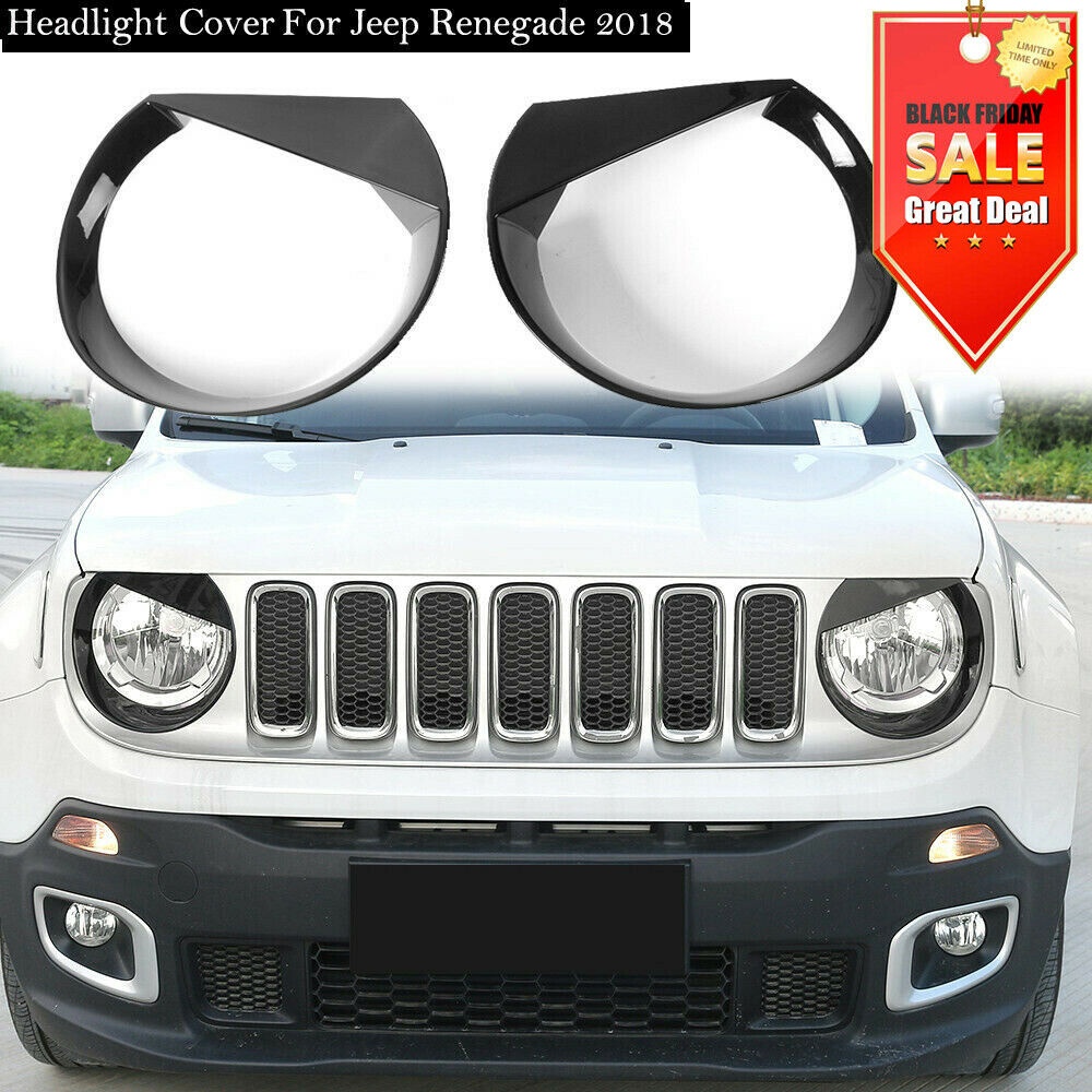 1 Pair Headlight Decoration Ring Frame Fog Light Trim For Freeman Modification black - Image 2