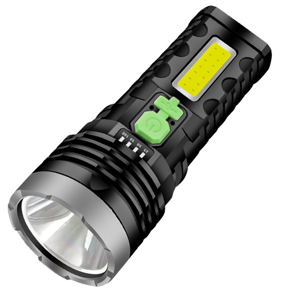 822led Portable Led Torch Strong Light Usb Rechargeable Long-range Flashlight For Household Outdoor Travel 822 Green-USB Charging Model - Image 3