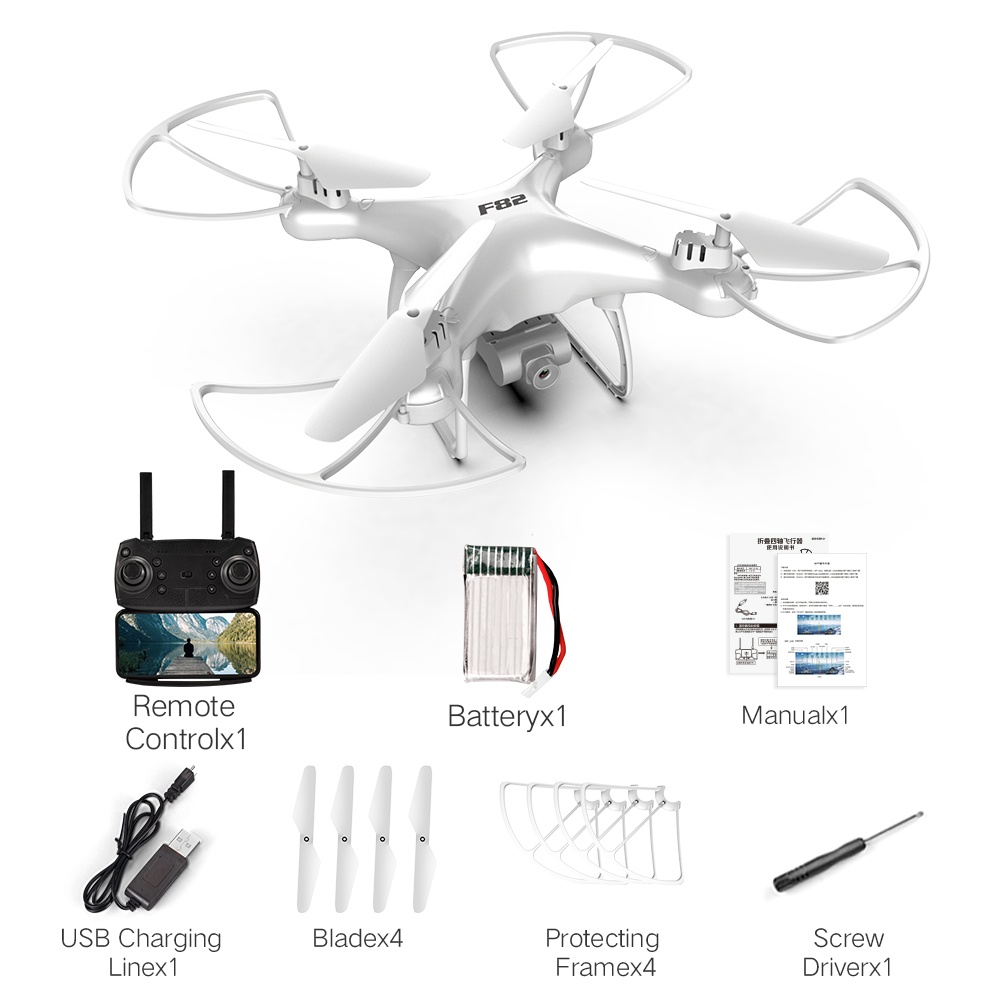 F82 Drone Long Endurance 20 Minutes 4k Dual-camera Real-time Image Transmission Aircraft Fixed Altitude Rc White dual camera 4K - Image 3