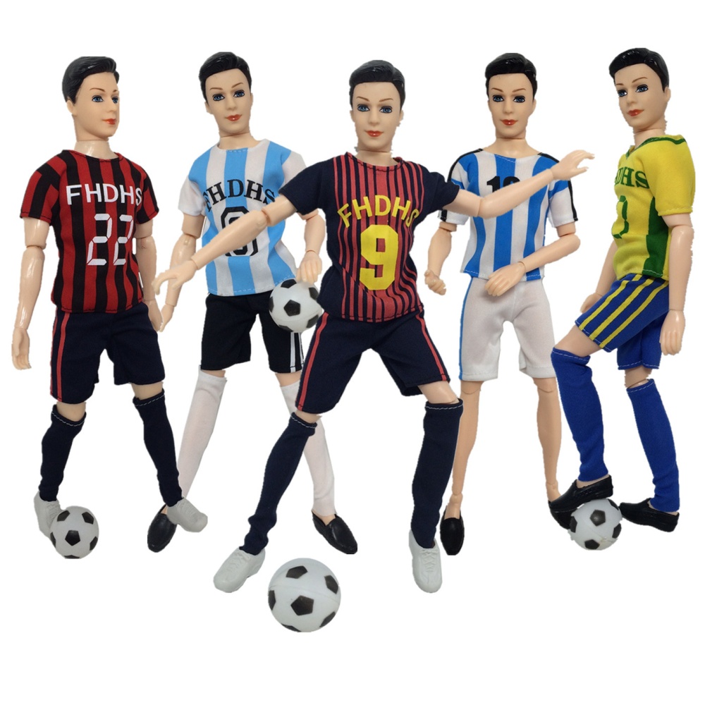 World Cup Male Footballer Clothes Doll Accessories Sports Socks + Pants+ Shirt for Ken A football a pair of shoes (random colors) - Image 3