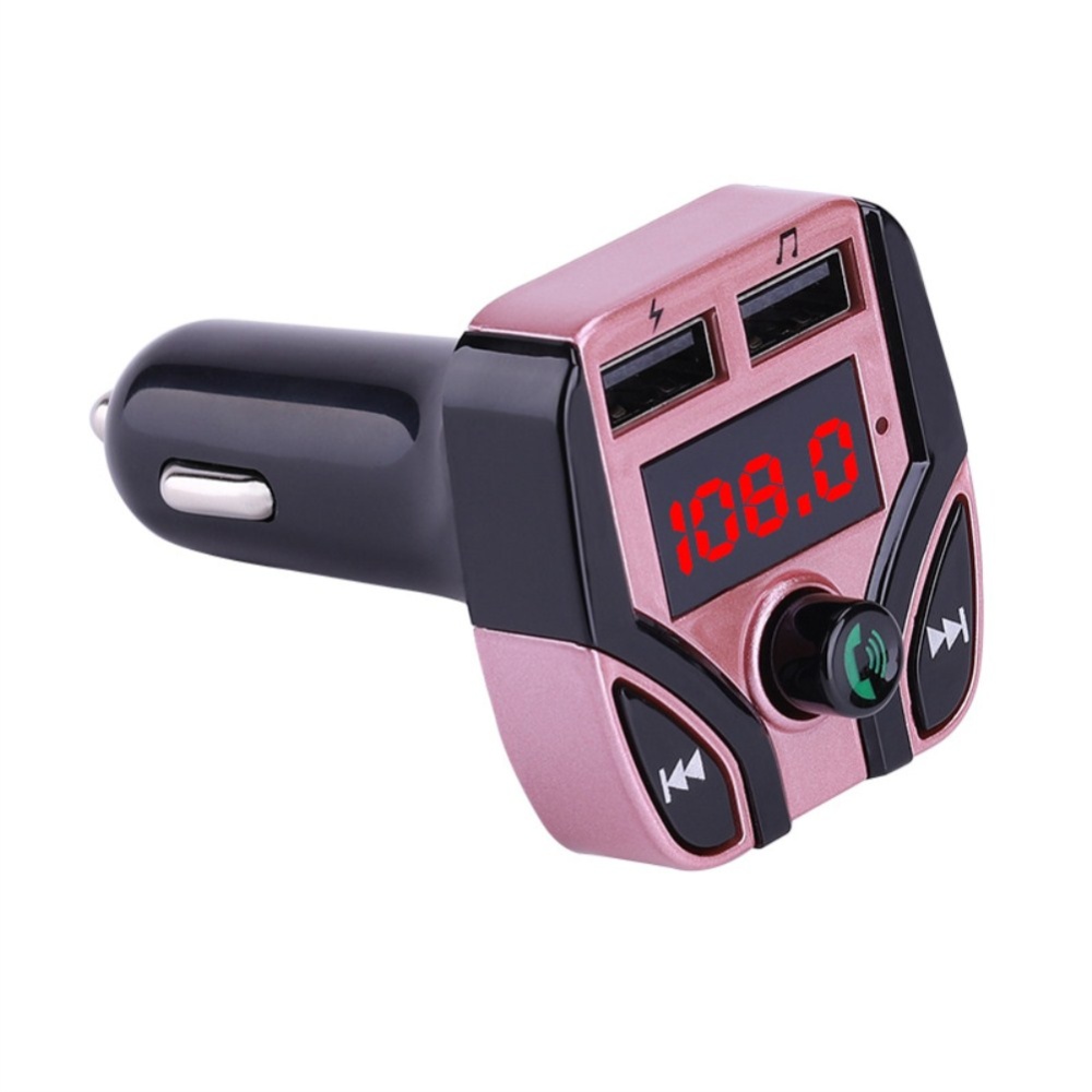 3.1A Vehicle MP3 Receiver Plug-in Card Multifunction FM Transmitter Rose gold - Image 3