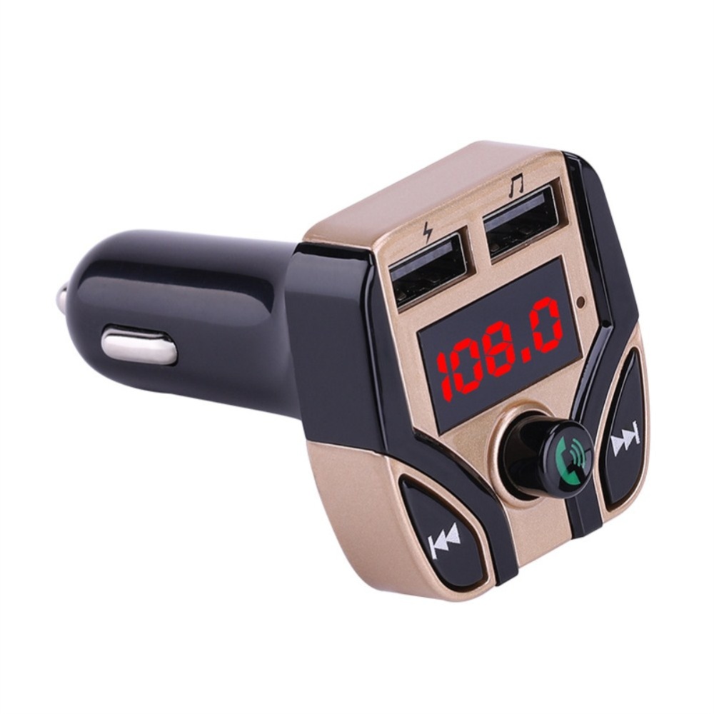 3.1A Vehicle MP3 Receiver Plug-in Card Multifunction FM Transmitter Gold - Image 3