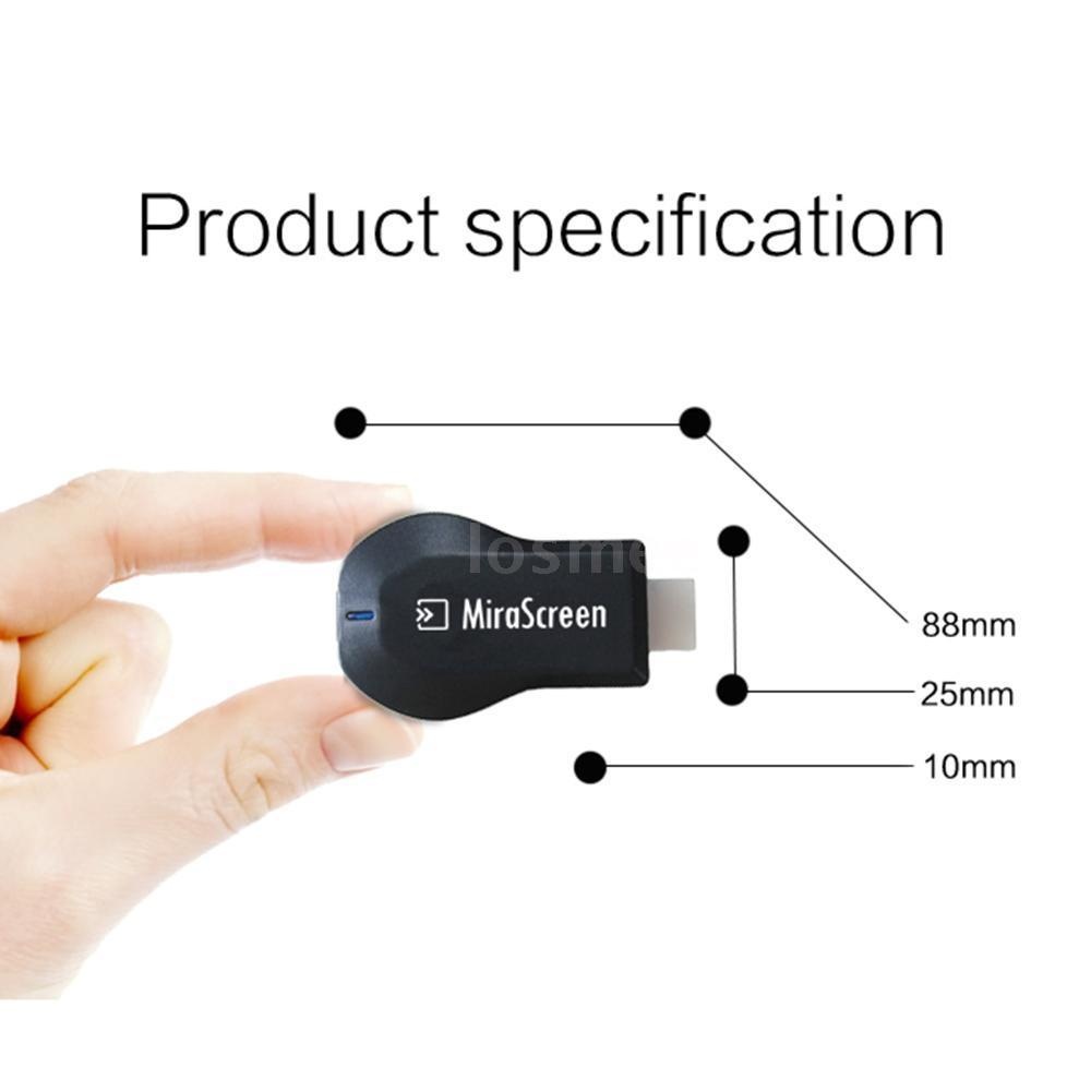 1080P MiraScreen WiFi Display Receiver 2.4G HDMI DLNA Airplay Miracast AV TV Dongle Black - Image 3