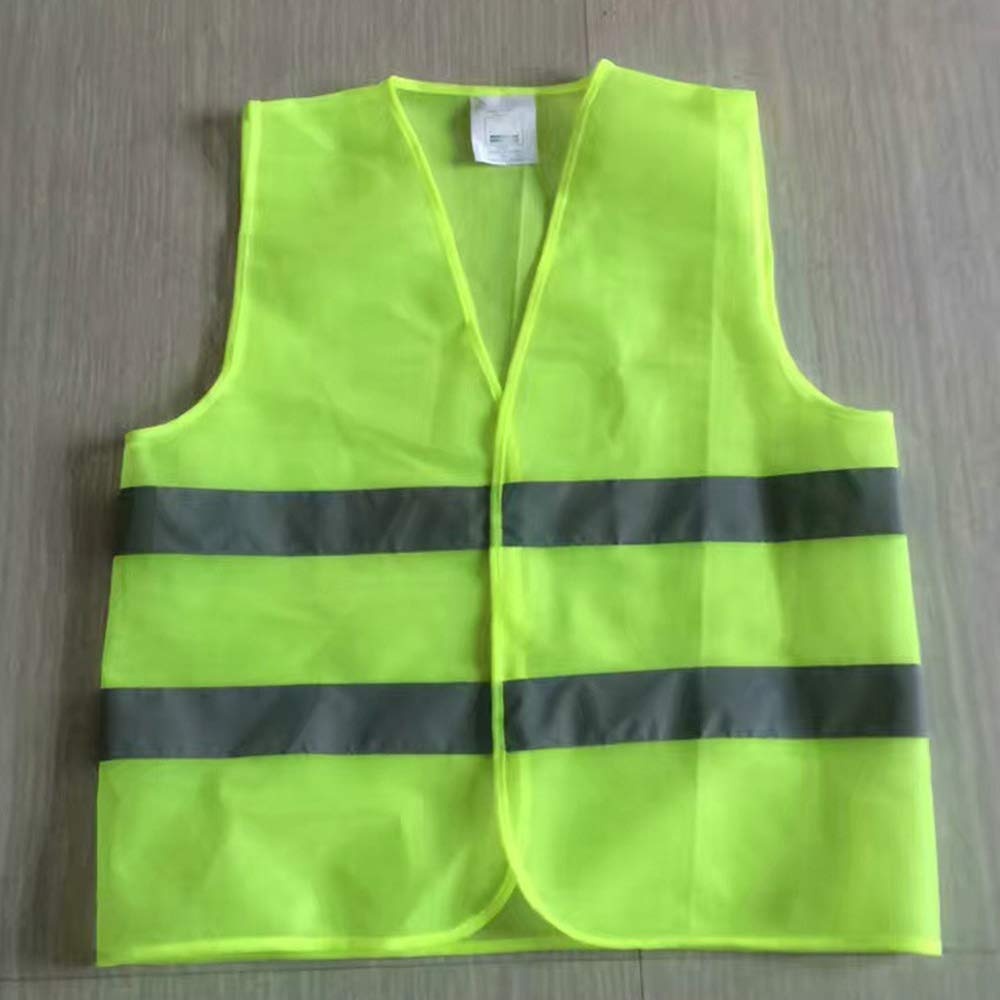 Fluorescent Green Reflective Vest Sleeveless Tops Traffic Running Safety Reflector with Stripe green - Image 3