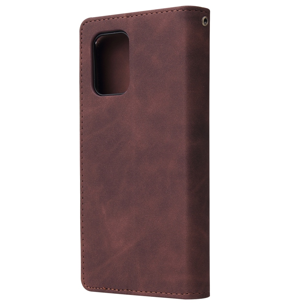 For Samsung S10 Lite 2020 Mobile Phone Case Wallet Design Zipper Closure Overall Protection Cellphone Cover 3 brown - Image 3