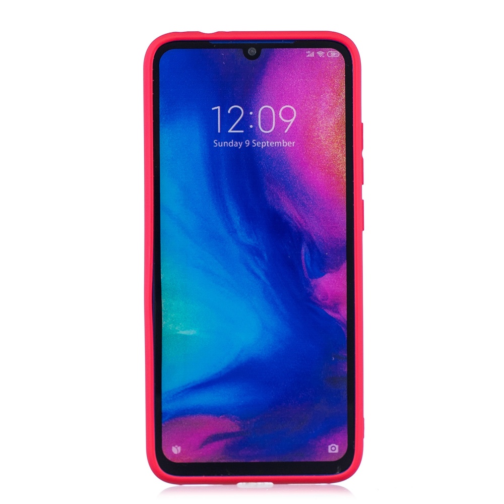 For Redmi 7 Lovely Candy Color Matte TPU Anti-scratch Non-slip Protective Cover Back Case red - Image 3