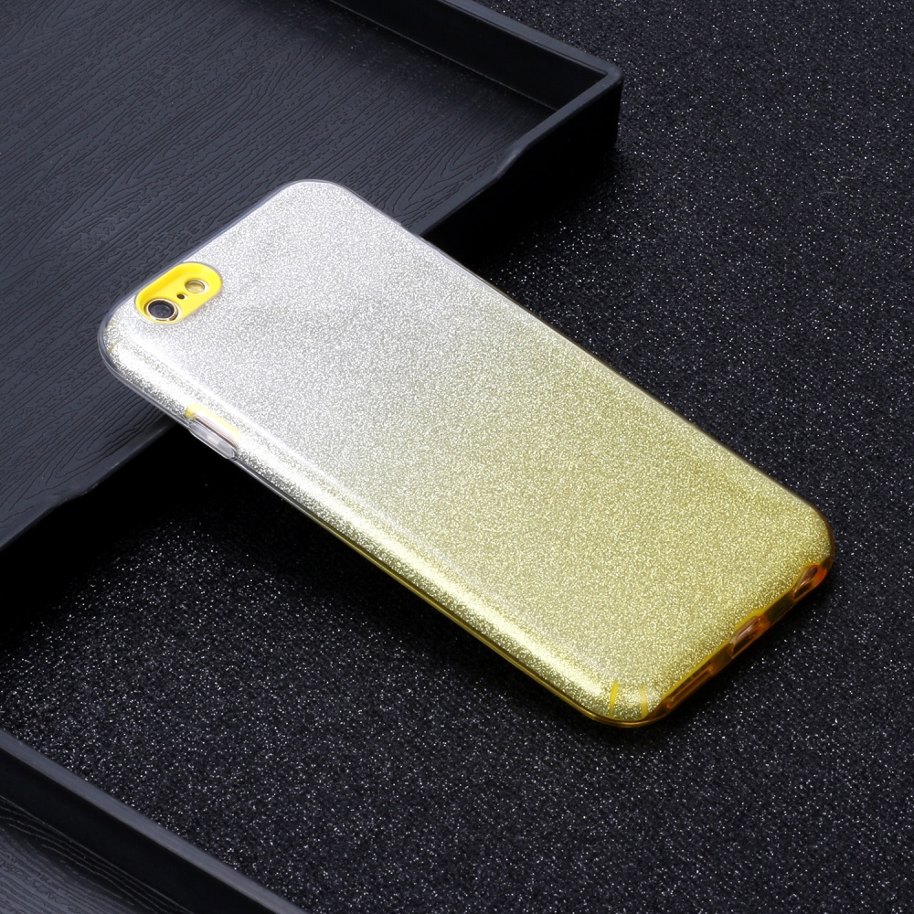 For iphone 6/6S/6 plus/6S plus/7/8/SE 2020 Phone Case Gradient Color Glitter Powder Cover with Airbag Bracket yellow - Image 3