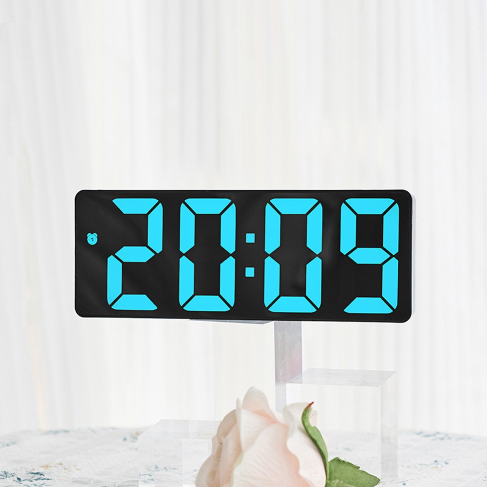 Colorful Led Electronic Alarm Clock 3 Levels Adjustable Brightness Time Date Temperature Display Large Screen Table Clocks red - Image 3