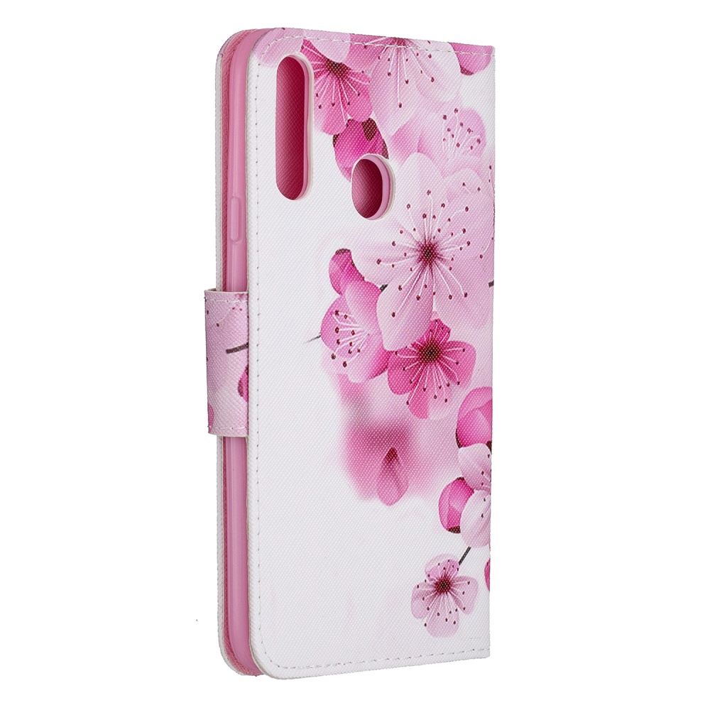 For Samsung A10S/A20S Smartphone Case PU Leather Phone Shell Lovely Cartoon Pattern Card Slots Overall Protection peach blossom - Image 2