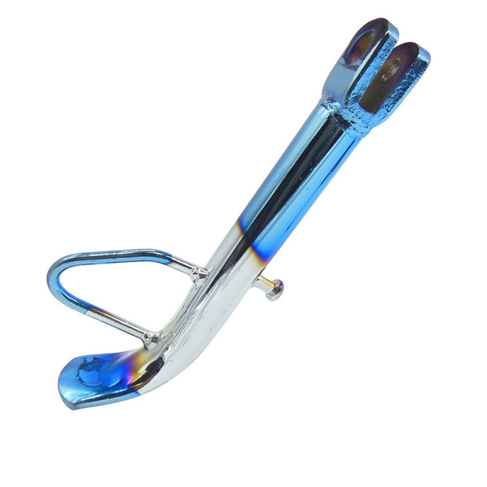 Motorcycle kickstand Electric Scooter Single Side Stand Leg refit pedal Electroplating temple [striped blue] - Image 3