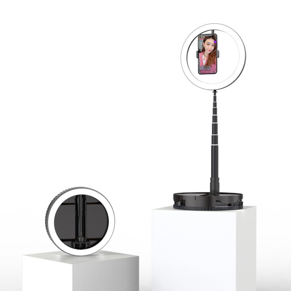 Photography Studio Ring Light Stand Foldable Lamp for Photo Video Selfie Makeup Fill G1 Live fill light black - Image 3