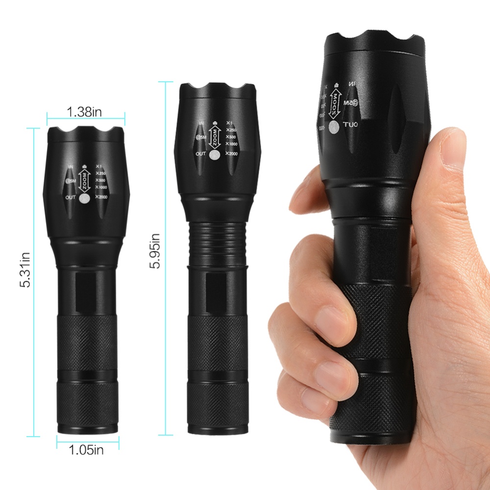 LED Telescopic Focusing Flashlight 5 Modes Strong Light Hand T6 high-end version - Image 3