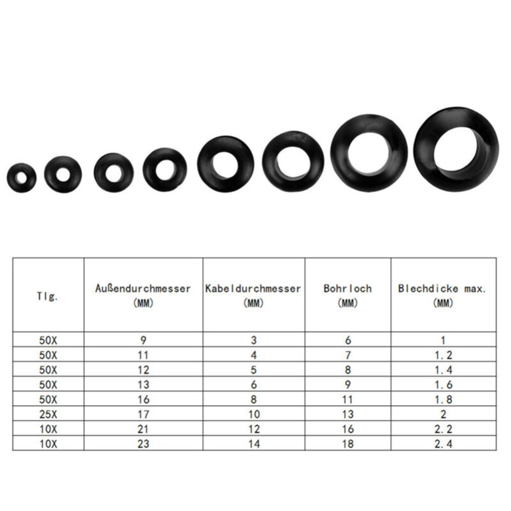 320pcs Rubber Grommet Waterproof Insulation Double-sided I-shaped Silicone Gasket Seal Assortment Set For Wire Protecting - Image 3